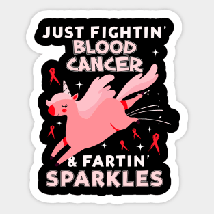 blood cancer funny unicorn farting sparkles Sticker